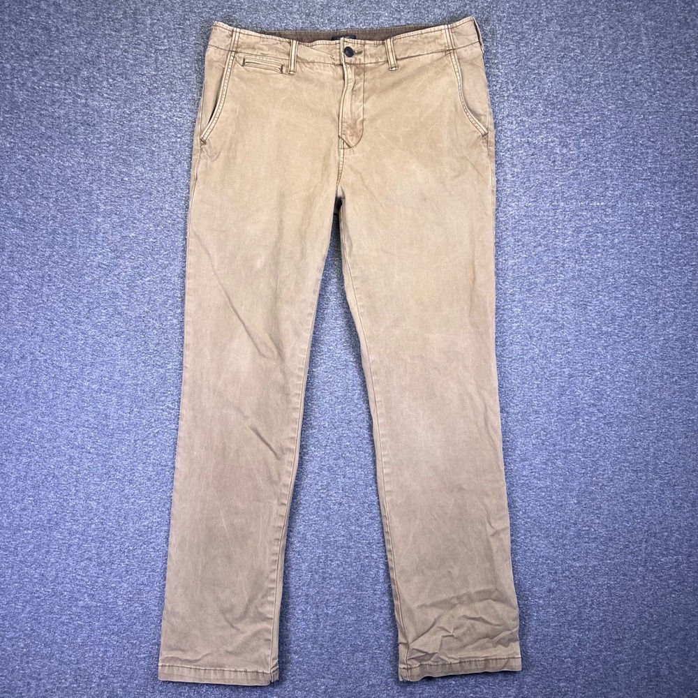 Lucky Brand Chino Pants Mens 34 Khaki Tan‎ Straight Casual L-54C Preppy Workwear